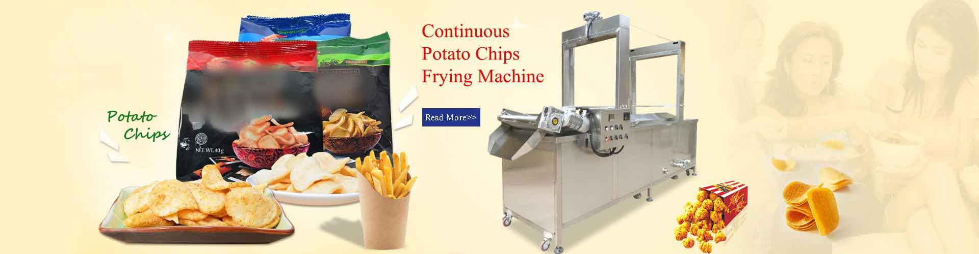 Continuous Potato Chips Frying Machine