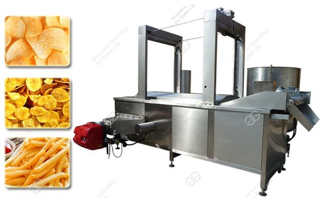 Continuous Potato Chips Frying Machine Banana Chip Fryer Price