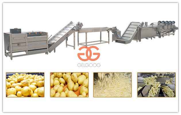 Half-Fried Potato French Fries Processing Line Manufacturing Machinery