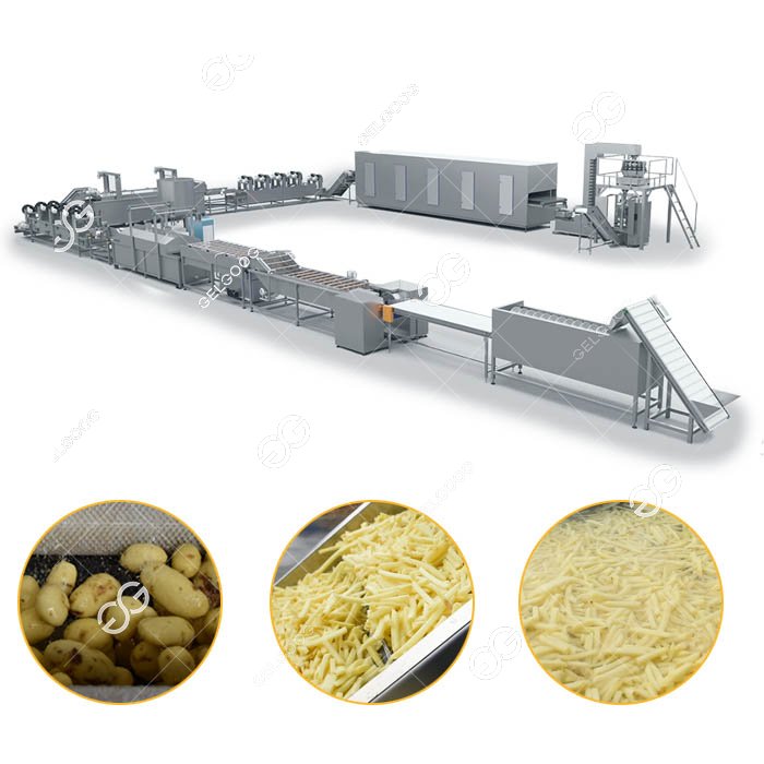 Fully Automatic Frozen French Fries Production Line with Capacity 1000kg/h