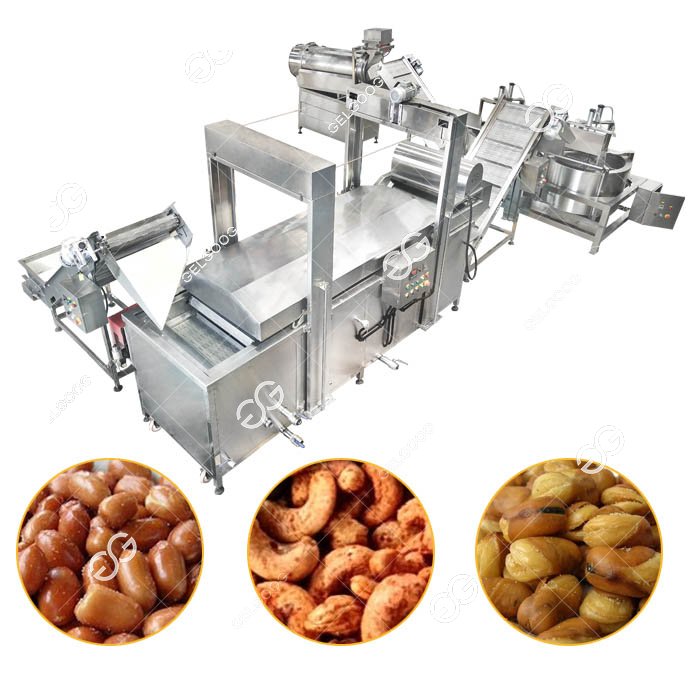 150kg/h Peanut Cashew Nuts Automatic Frying Lines