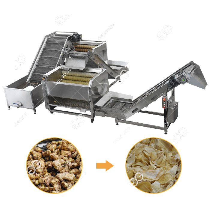 Dried Ginger Chips Cleaning Cutting Processing Machines