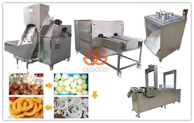 Automatic Fried Crispy Onion Rings Making Machine with Frying